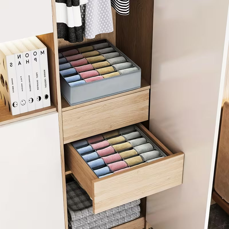 2Pack-48-Compartment Fabric Socks & Underwear Organizers