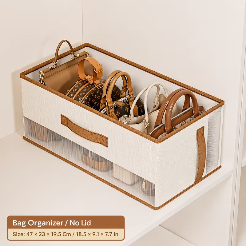3pc-Foldable Handbag Organizer Storage Box