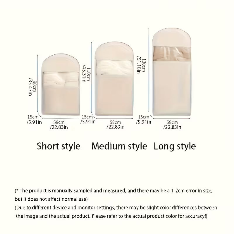 3-Size Pink And Beige Compression Hanging Storage Bags