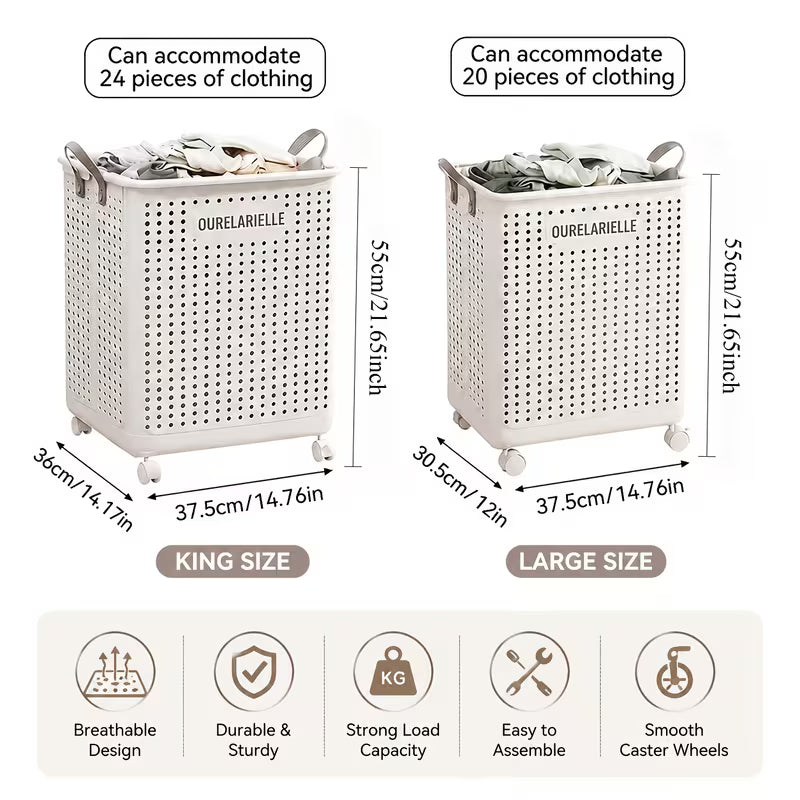 2pc-One Large Foldable Laundry Basket Without Cover