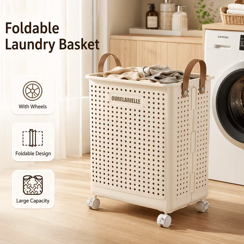 2pc-One Large Foldable Laundry Basket Without Cover
