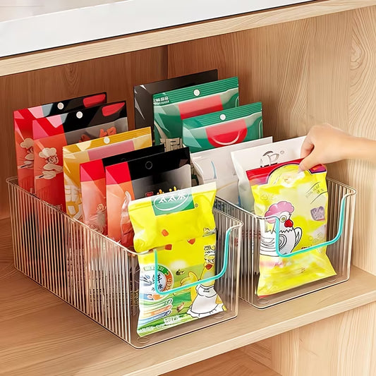 6pc-Four-compartment Large-capacity Transparent Condiment Storage Box