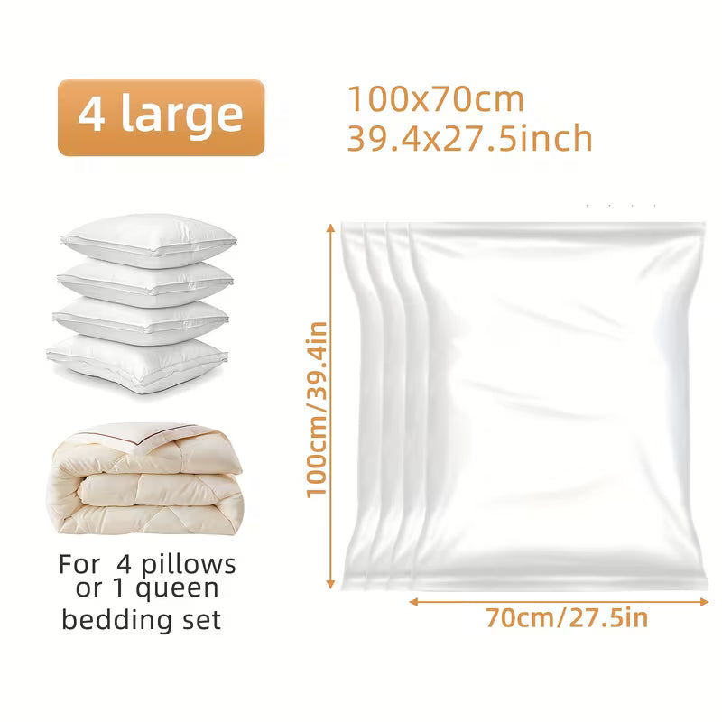 4pcs Thickened Vacuum Storage Bags, Space