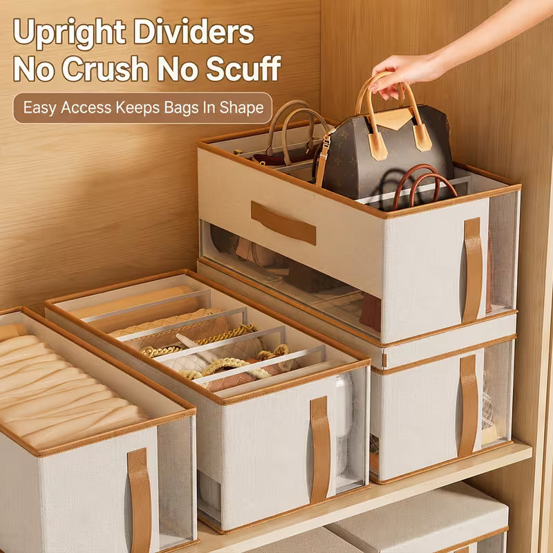 3pc-Foldable Handbag Organizer Storage Box