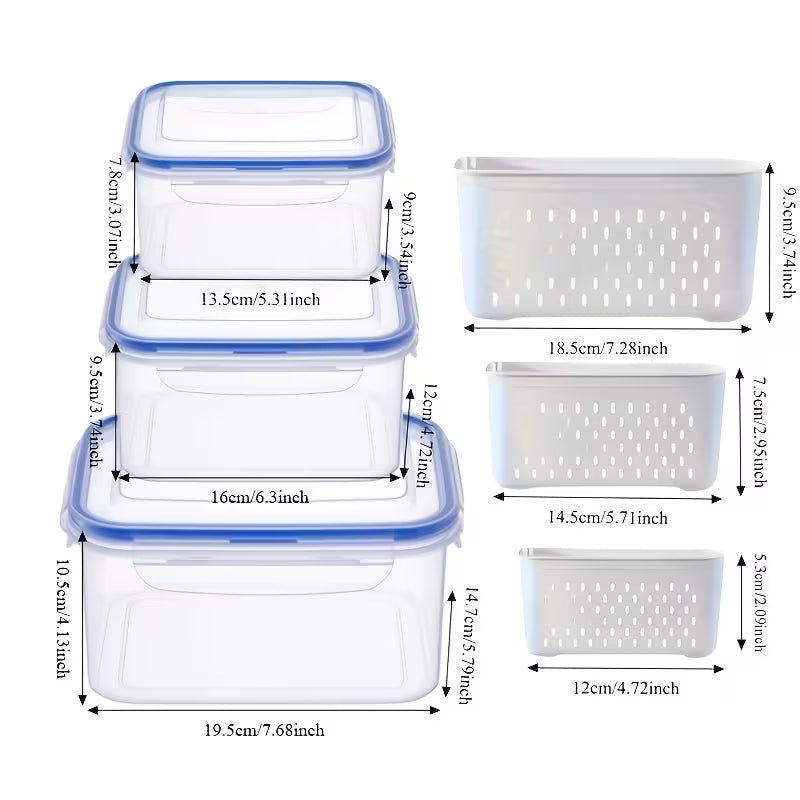6pcs/Set Large Capacity Fruit Storage Containers