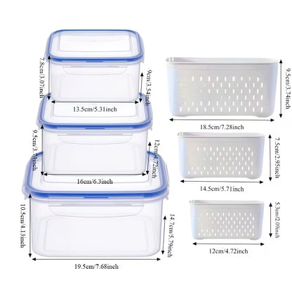 6pcs/Set Large Capacity Fruit Storage Containers