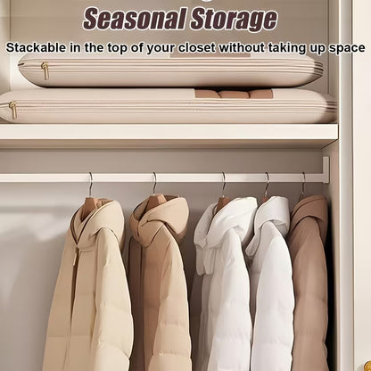 3-Size Pink And Beige Compression Hanging Storage Bags