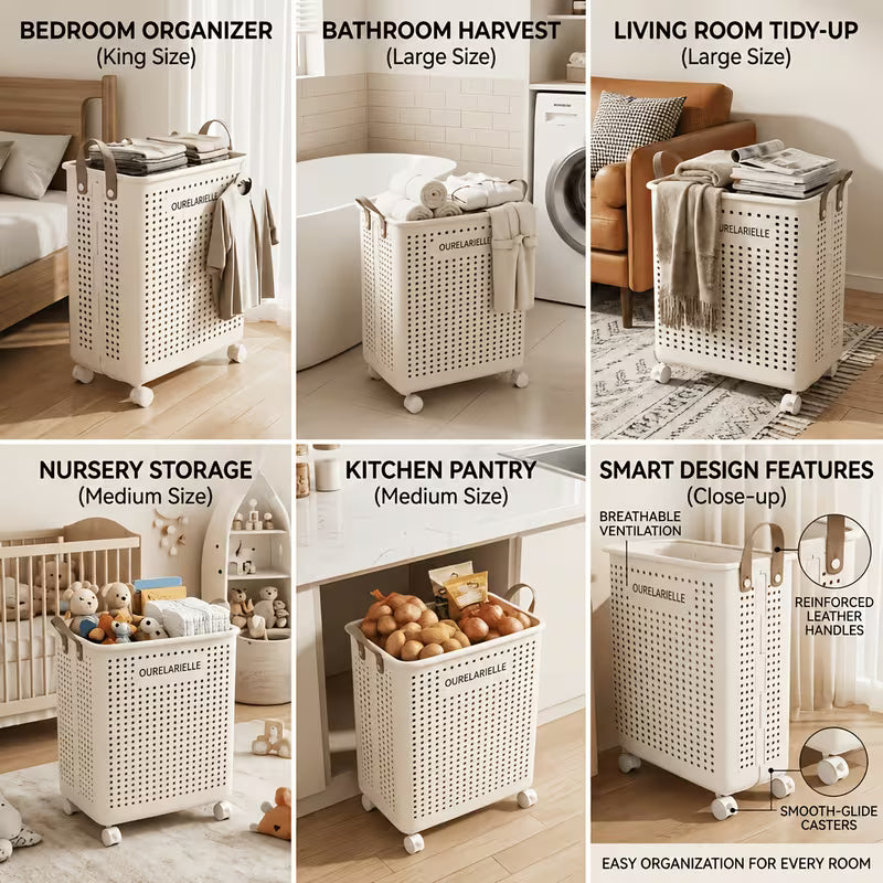 2pc-One Large Foldable Laundry Basket Without Cover