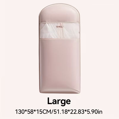 3-Size Pink And Beige Compression Hanging Storage Bags
