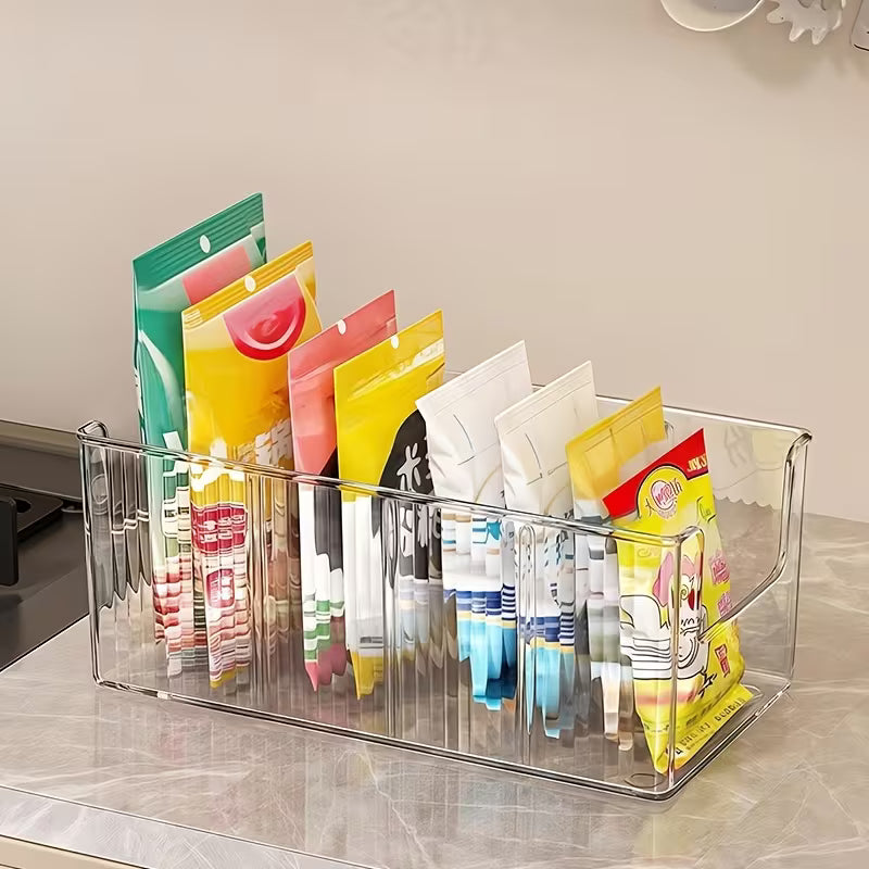 6pc-Four-compartment Large-capacity Transparent Condiment Storage Box