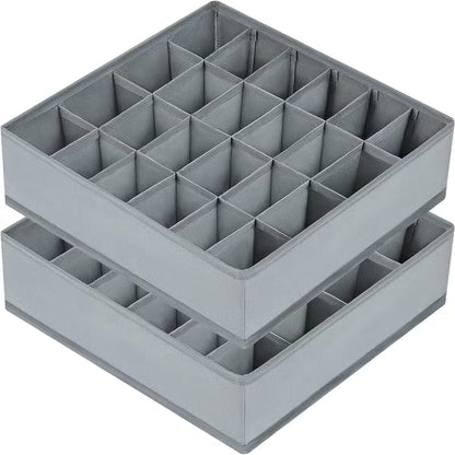 2Pack-48-Compartment Fabric Socks & Underwear Organizers