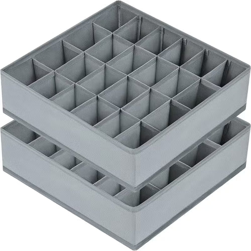 2Pack-48-Compartment Fabric Socks & Underwear Organizers