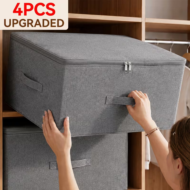 4pcs-Upgraded Extra-large Foldable Cationic Storage Box