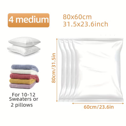 4pcs Thickened Vacuum Storage Bags, Space
