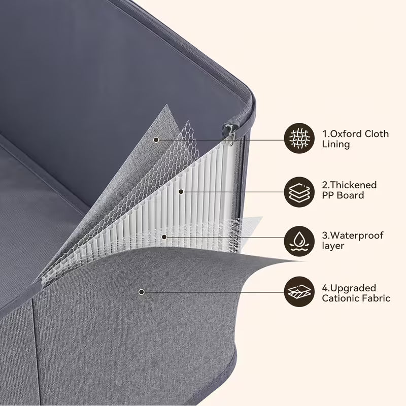 4pcs-Upgraded Extra-large Foldable Cationic Storage Box