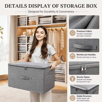 4pcs-Upgraded Extra-large Foldable Cationic Storage Box