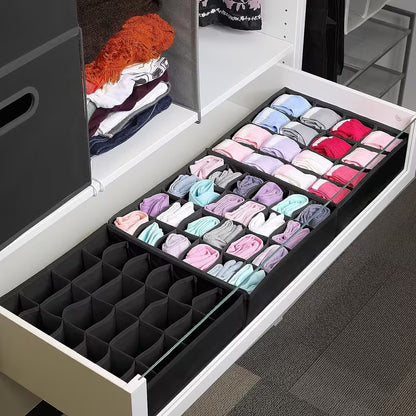 2Pack-48-Compartment Fabric Socks & Underwear Organizers
